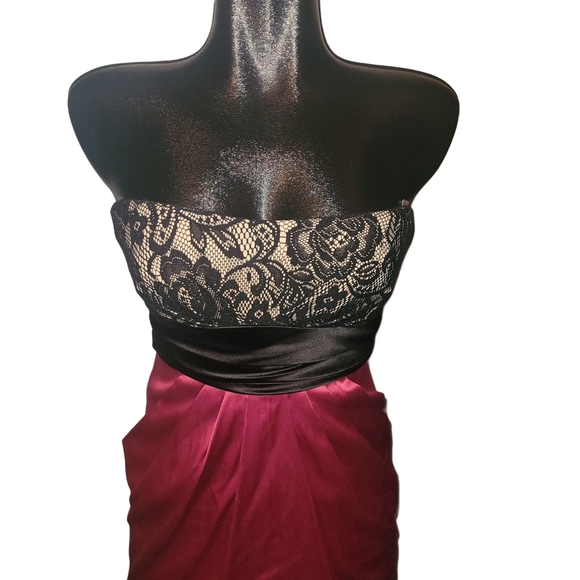 G.L.A.M Pink & Black Strapless Party Dress Sz.S - Picture 2 of 6